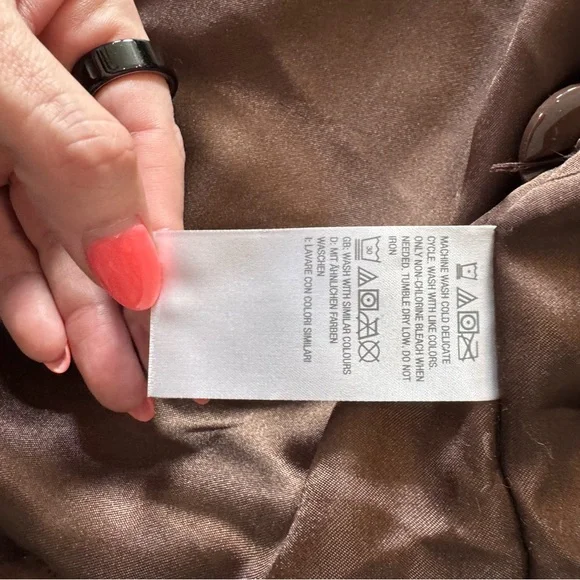 DENNIS by Denis Basso Faux Fur Brown Coat size m - Picture 4 of 5